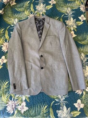 Express Light Gray Men's Two-Button Sport Coat